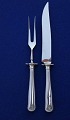 Old Danish solid silver flatware, carving set with 

stainless steel of 2 pieces