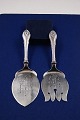 Rokoko Danish silver flatware, 2 items fish 
serving set, all of silver