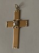 Cross pendant in 14 carats with a pearlStamped: J.H 585.