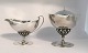 Georg Jensen. Silver sugar bowl and creamer. Johan Rohde. Model 43. Height of 
sugar bowl 14 cm. Produced in the 1920s.
