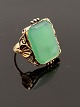 14 karat guld ring med jade