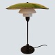 Poul Henningsen; PH 4½ / 3 table lamp,  green lacquered shade
