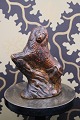 Antique Bornholm ceramic piggy bank in the shape of a lion with original 
painting...