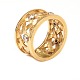 Ole Lynggaard fletring i 14kt guld prydet med 5 brillanter. Stemplet Ole L. 
Ringbredde: 11mm. Ringstr: 54