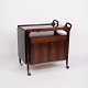 Bar Cabinet On Wheels - Foldable Top - Rosewood and Black Formica - Solid 
Rosewood Handles - Dyrlund
