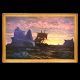 Jens Erik Carl Rasmussen, 1841-93, Öl auf Leinen. Partie mit einem Schiff vor Grünland. Signiert und datiert 1872. Lichtmasse: 98x156cm. Mit Rahmen: 112x170cm