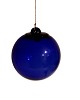Blå pyntekugle i glas, Holmegaard