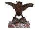 Bronze owl figurine on marble base