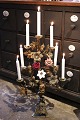 Antique French church candlestick in bronze with 2 fine ...