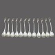 Georg Jensen; Set of 12 Magnolia/Blossom coffee spoons of sterling silver