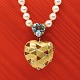 Ole Lynggaard; Heart clasp with diamonds + heart clasp with Topas