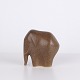 Knud Basse Elefant Figur i Brun Glaseret Keramik, Dansk Design 1960erne
