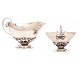 Georg Jensen silver sugar and creamer set #235. Creamer H: 9cm. L: 13,5cm. W: 277gr (2)