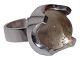 Sven Haugaard sølvBrutalistisk ring med bjergkrystal fra ca. 1962-1970 - Str. 56