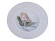 Royal Copenhagen Art Nouveau luncheon plate with rose on dotted form from 1898-1923