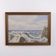Oil Painting with Rocky Coast and Rough Sea, Signed Vagn ...