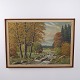 Svend Østergaard Oil Painting with Red Deer in an Autumn ...