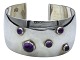 N.E. From sterling silverWide armring with purple amethysts from 1950-1960