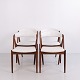 Osted Antik & Design presents: Set of 4 Kai Kristiansen Model 31 Chairs in Teak and White Leather 1960s