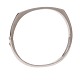 Oval armring i 14kt hvidguld monteret med diamant på ca. 0,03ct. Stemplet. Oplukkelig og monteret med sikkkerhedslås. D ind.: 59x46mm