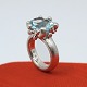 Ole Lynggaard, Charlotte Lynggaard; Ring in 18k white gold set with aquamarine and diamonds