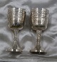 Box with 6 silver plated drinking cups 9.5cms on a round foot