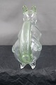 Swedish Schnapps dog without stopper in clear glass with green shades