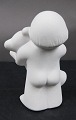 Stone Art white figurine from Marbell, Belgium. Child with teddy bear