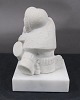 Stone Art white figurine from Marbell, Belgium. girl with little sister