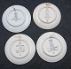 4 Plaques or mini plates from Royal Cph. & Aluminia, with motifs from Denmark.