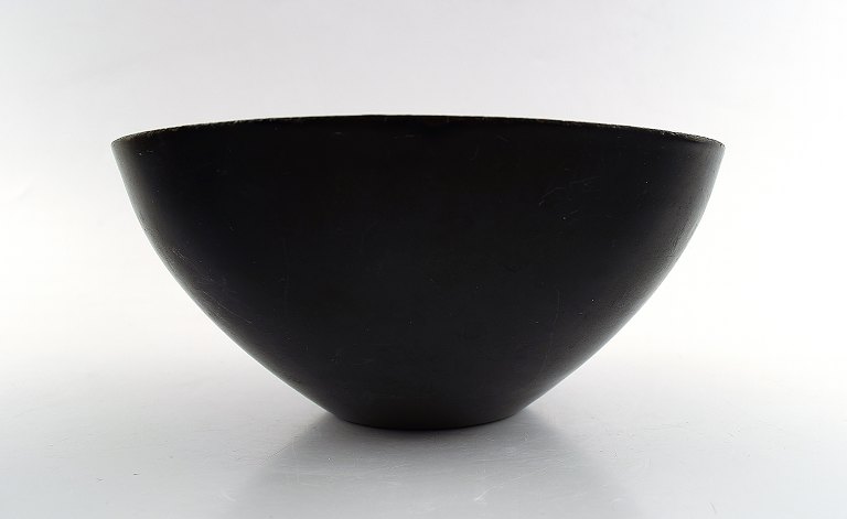 Krenit bowl by Herbert Krenchel. Black metal and red enamel.