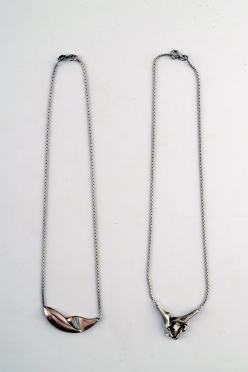 N.E. From, 2 necklaces, sterling silver.