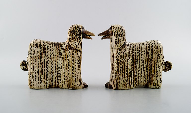 Lisa Larsson keramik, 2 Afghanerhunde, afghaner mynde

