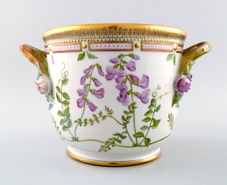Royal Copenhagen "Flora Danica" stor vinkøler af porcelæn.
