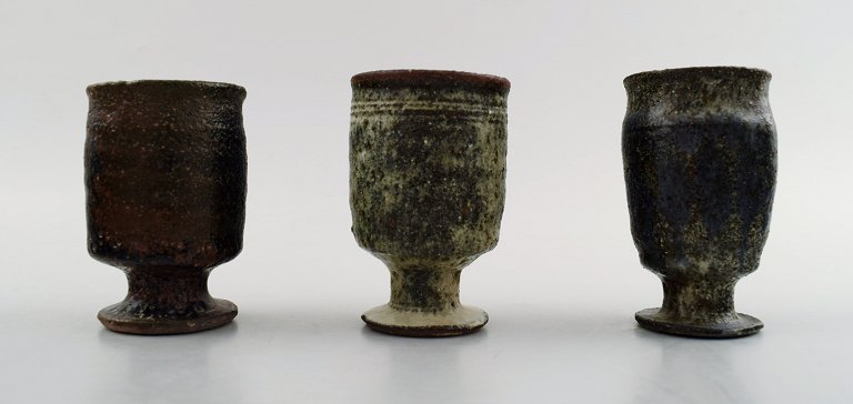 Gutte Eriksen, eget værksted, tre keramikbægre.