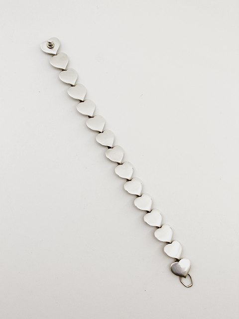 Hans Hansen sterling silver heart bracelet