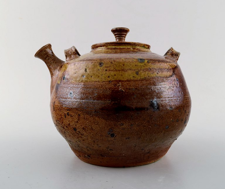 Jean Linard: b. Le Marche 1931, d. Bourges 2010. Stoneware teapot.