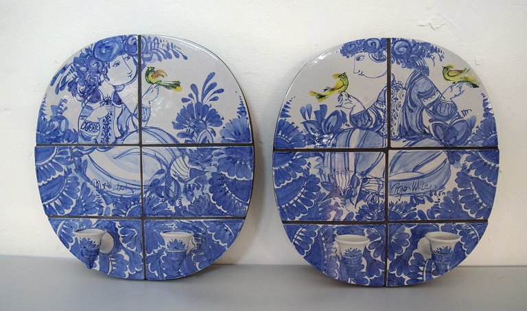 BJØRN WIINBLAD.Very rare unique Wall lights, a pair, signed and dated 71.