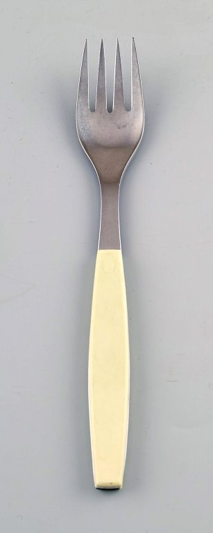 2 pcs. dinner fork. Henning Koppel strata cutlery made of stainless steel and white plastic.