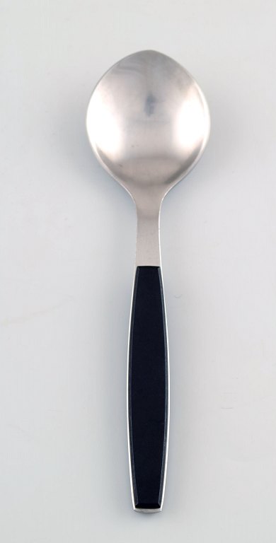 Table spoon. Henning Koppel. Strata cutlery stainless steel and black plastic.