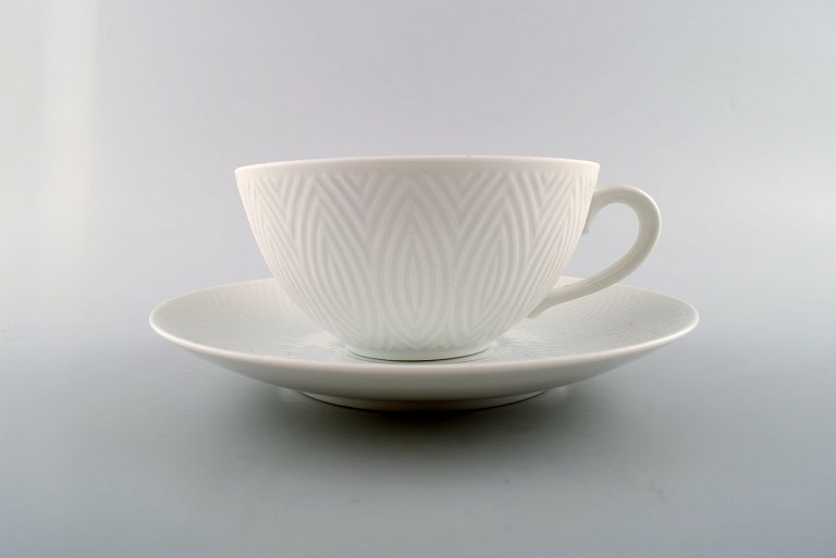 Royal Copenhagen Axel Salto service, White.Tea cup with saucer.