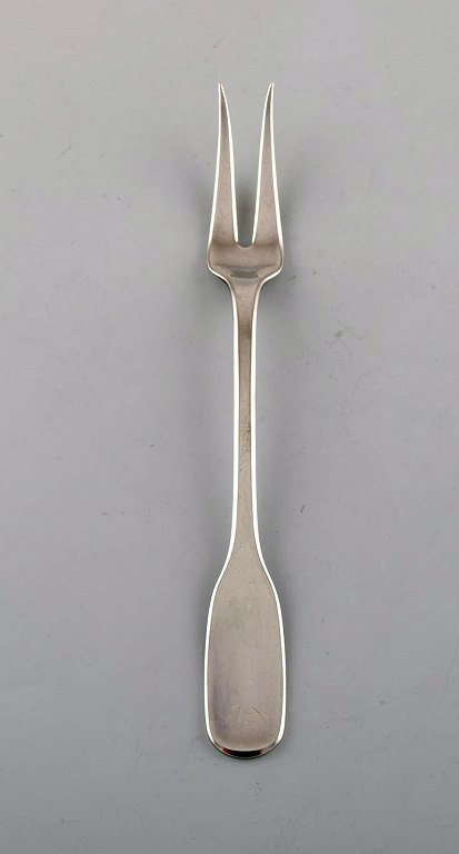 Hans Hansen silver cutlery. Large "Susanne" cold meat fork in sterling silver. Danish design, mid 20th century.