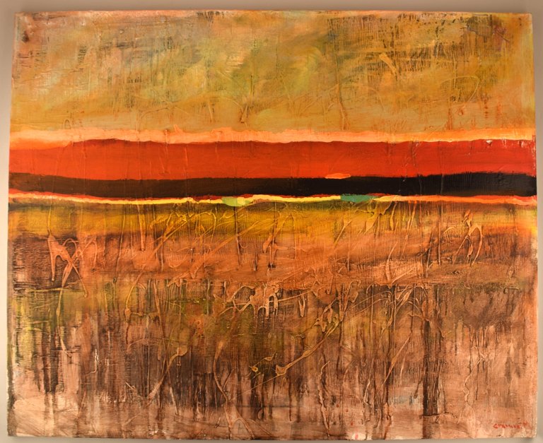 Mirza Cizmic (f. 1985), bosnisk kunstmaler. Olie på lærred. Sent 1900-tallet.