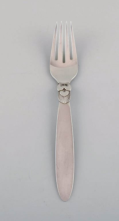 Georg Jensen Kaktus middagsgaffel i sterlingsølv. 12 stk på lager.  