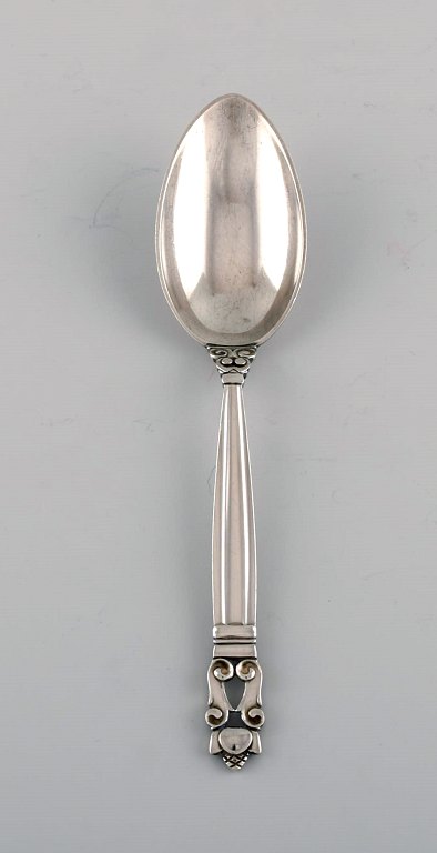 Georg Jensen Acorn dessert spoon in sterling silver. 6 pcs in stock.