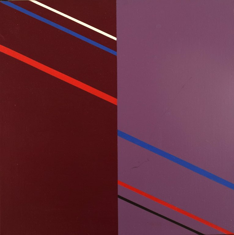 Lennart Kärrabo (1927-2007), Sweden. Oil on canvas. Abstract composition. Dated 
1982.
