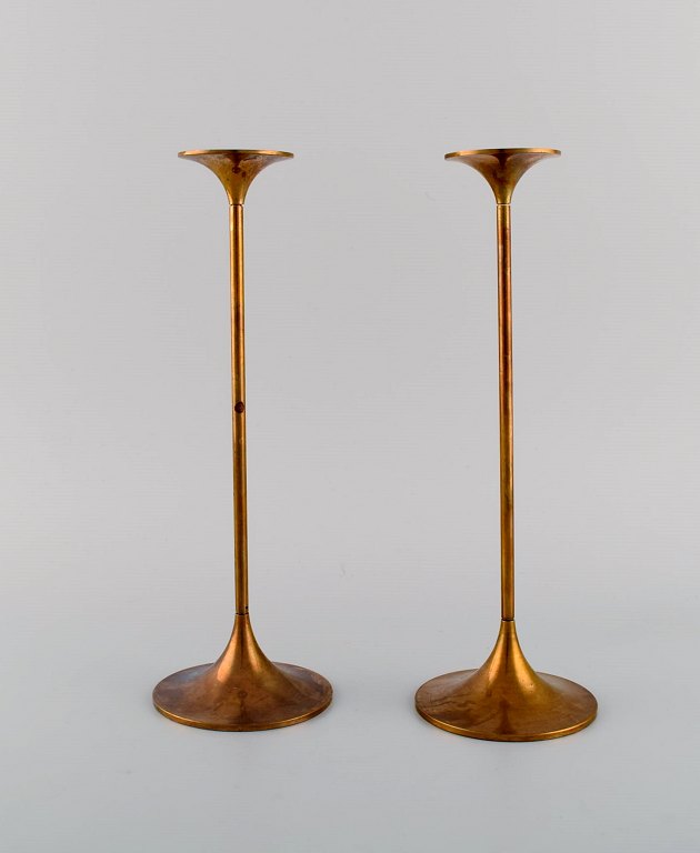 Max Brüel for Torben Ørskov. A pair of Hi-Fi candlesticks in brass. Danish design, 1960