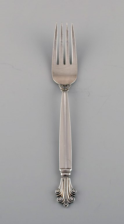 Georg Jensen Acanthus dinner fork in sterling silver. 11 pcs in stock.