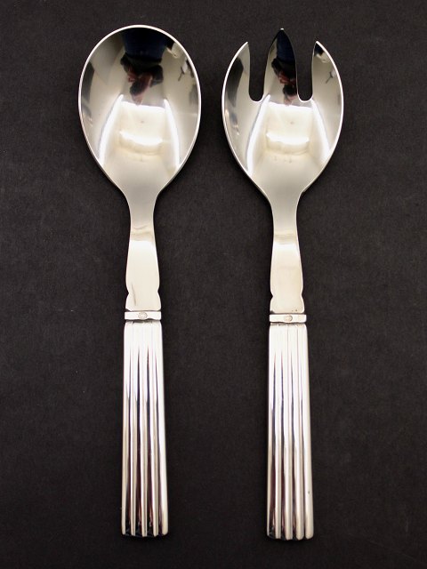 Georg Jensen. Sølvbestik. Sterling (925s) Bernadotte. Salatsæt.