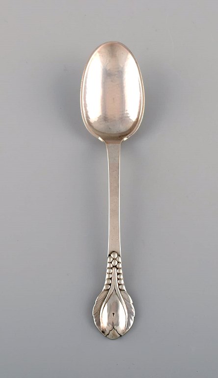 Antique Evald Nielsen Number 3 dessert spoon in silver (830). Dated 1927.